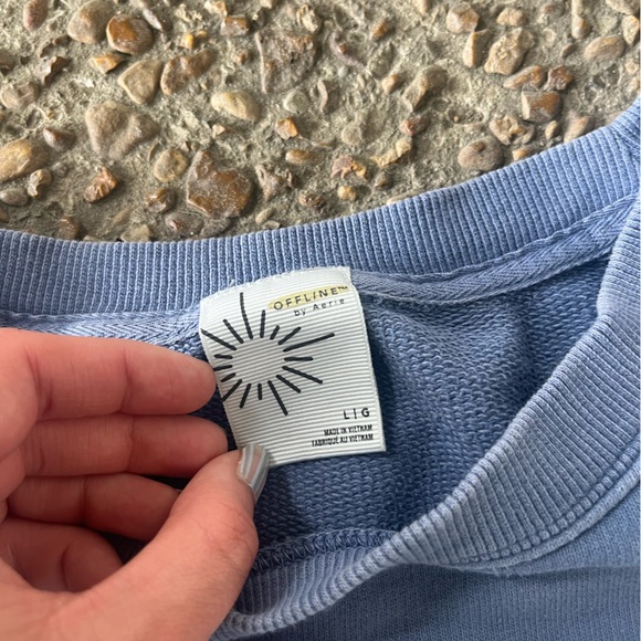 SOLD PLS DO NOT BUY offline by aerie dusty blue sweatshirt size L - Picture 4 of 5